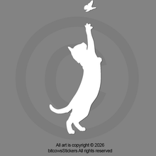 Load image into Gallery viewer, Black Cat Windshield Decal – Cat Reaching Up Easter Egg Vinyl Sticker