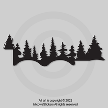 Load image into Gallery viewer, Bigfoot/Sasquatch Trees Vinyl Decal over logo for 2018-2022 Wrangler JL, JLU
