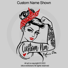 Load image into Gallery viewer, Customizable Jeep Girl yota Girl/Lady Rosie the Riveter 4Runner or FJ Cruiser Decal Sticker