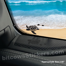 Load image into Gallery viewer, Sea Turtle Windshield Sticker (2 count) bitcowsstickers.com