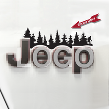 Load image into Gallery viewer, Bigfoot/Sasquatch Trees Vinyl Decal over logo for 2018-2022 Wrangler JL, JLU