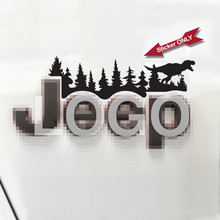 Load image into Gallery viewer, Bigfoot/Sasquatch Trees Vinyl Decal over logo for 2018-2022 Wrangler JL, JLU