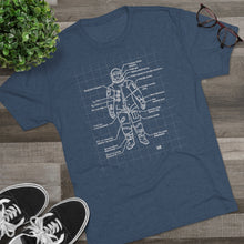 Load image into Gallery viewer, Astronaut suit diagram, used by Apollo 8 Men's Tri-Blend Crew Tee