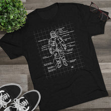 Load image into Gallery viewer, Astronaut suit diagram, used by Apollo 8 Men's Tri-Blend Crew Tee
