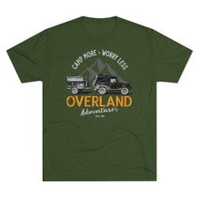 Load image into Gallery viewer, Camp More Worry Less Overland Adventure Men's Tri-Blend Crew Tee