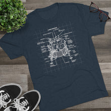 Load image into Gallery viewer, Lunar Module diagram from the NASA Apollo program Men's Tri-Blend Crew Tee