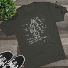 Load image into Gallery viewer, Astronaut suit diagram, used by Apollo 8 Men's Tri-Blend Crew Tee