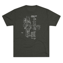 Load image into Gallery viewer, Apollo space suit blueprint patent Men's Tri-Blend Crew Tee