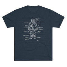 Load image into Gallery viewer, Astronaut suit diagram, used by Apollo 8 Men's Tri-Blend Crew Tee