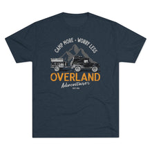 Load image into Gallery viewer, Camp More Worry Less Overland Adventure Men's Tri-Blend Crew Tee