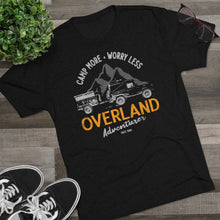 Load image into Gallery viewer, Camp More Worry Less Overland Adventure Men's Tri-Blend Crew Tee