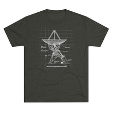 Load image into Gallery viewer, Space satellite dish blueprint Men's Tri-Blend Crew Tee