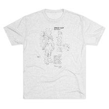 Load image into Gallery viewer, Apollo space suit blueprint patent Men's Tri-Blend Crew Tee