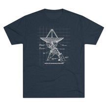 Load image into Gallery viewer, Space satellite dish blueprint Men's Tri-Blend Crew Tee