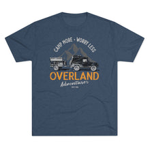 Load image into Gallery viewer, Camp More Worry Less Overland Adventure Men&#39;s Tri-Blend Crew Tee
