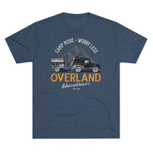 Load image into Gallery viewer, Camp More Worry Less Overland Adventure Men's Tri-Blend Crew Tee