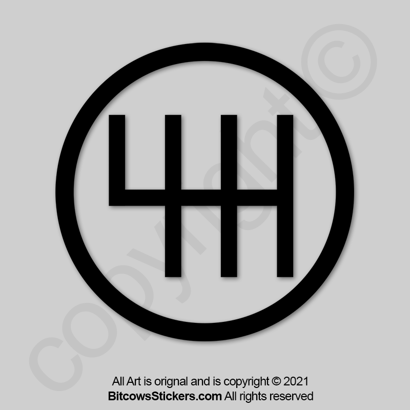 4H shift pattern off-road 4WD sticker four wheel drive decal