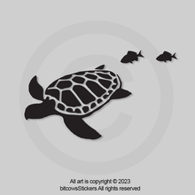 Load image into Gallery viewer, Sea Turtle Windshield Sticker (2 count) bitcowsstickers.com