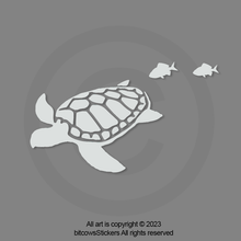 Load image into Gallery viewer, Sea Turtle Windshield Sticker (2 count) bitcowsstickers.com