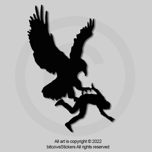 Load image into Gallery viewer, Bird taking person out of open SUV vehicle
