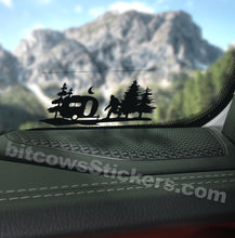 Load image into Gallery viewer, Bigfoot camper walking vinyl decal window bumper sticker Easter Egg
