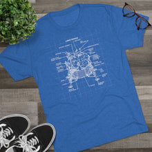 Load image into Gallery viewer, Lunar Module diagram from the NASA Apollo program Men's Tri-Blend Crew Tee