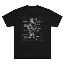 Load image into Gallery viewer, Astronaut suit diagram, used by Apollo 8 Men's Tri-Blend Crew Tee