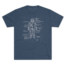 Load image into Gallery viewer, Astronaut suit diagram, used by Apollo 8 Men's Tri-Blend Crew Tee