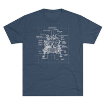 Load image into Gallery viewer, Lunar Module diagram from the NASA Apollo program Men's Tri-Blend Crew Tee