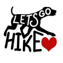 Load image into Gallery viewer, Let's go hike dog vinyl sticker decal for your Hydro Flask, Jeep, SUV or car.