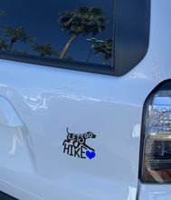 Load image into Gallery viewer, Let's go hike dog vinyl sticker decal for your Hydro Flask, Jeep, SUV or car.
