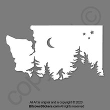 Load image into Gallery viewer, Oregon Washington W Virgina Bigfoot camping outdoor window sticker decal