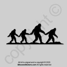 Load image into Gallery viewer, Bigfoot Family Windshield Decal Wrangler BigFoot Sasquatch Sticker Easter Egg