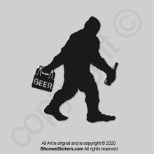 Load image into Gallery viewer, Sasquatch Yeti Bigfoot Beer Vinyl Decal Sticker