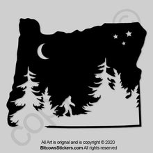 Load image into Gallery viewer, Oregon Washington W Virgina Bigfoot camping outdoor window sticker decal