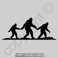 Load image into Gallery viewer, Bigfoot Family Windshield Decal Wrangler BigFoot Sasquatch Sticker Easter Egg