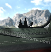 Load image into Gallery viewer, Bigfoot Windshield Decal Wrangler Big Foot sticker Sasquatch Sticker Easter Egg
