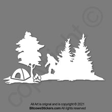 Load image into Gallery viewer, Peeking Bigfoot Windshield Decal Wrangler Big Foot sticker Sasquatch Sticker Easter Egg