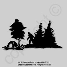 Load image into Gallery viewer, Peeking Bigfoot Windshield Decal Wrangler Big Foot sticker Sasquatch Sticker Easter Egg