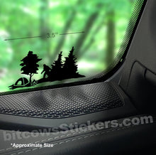 Load image into Gallery viewer, Peeking Bigfoot Windshield Decal Wrangler Big Foot sticker Sasquatch Sticker Easter Egg