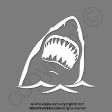 Load image into Gallery viewer, Great White Shark Jumping Windshield Decal Wrangler Sticker Easter Egg