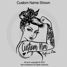 Load image into Gallery viewer, Customizable Jeep Girl yota Girl/Lady Rosie the Riveter 4Runner or FJ Cruiser Decal Sticker