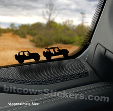 Load image into Gallery viewer, Open Doorless Jeep Replacement Windshield Hanger Sticker Easter Egg (2 count)