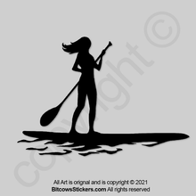 Load image into Gallery viewer, Paddleboard Water Sport Vinyl Decal, Window Bumper Sticker