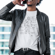 Load image into Gallery viewer, Astronaut suit diagram, used by Apollo 8 Men's Tri-Blend Crew Tee