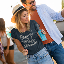 Load image into Gallery viewer, Alcohol the cause of and solution to all of life's problems Women's Tri-blend Tee