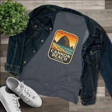 Load image into Gallery viewer, Cannon Beach Women&#39;s Tri-blend Tee | Vintage Style, Travel Vibe
