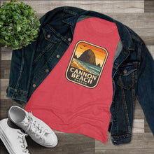 Load image into Gallery viewer, Cannon Beach Women&#39;s Tri-blend Tee | Vintage Style, Travel Vibe
