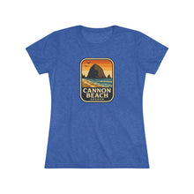 Load image into Gallery viewer, Cannon Beach Women&#39;s Tri-blend Tee | Vintage Style, Travel Vibe
