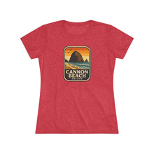 Load image into Gallery viewer, Cannon Beach Women&#39;s Tri-blend Tee | Vintage Style, Travel Vibe
